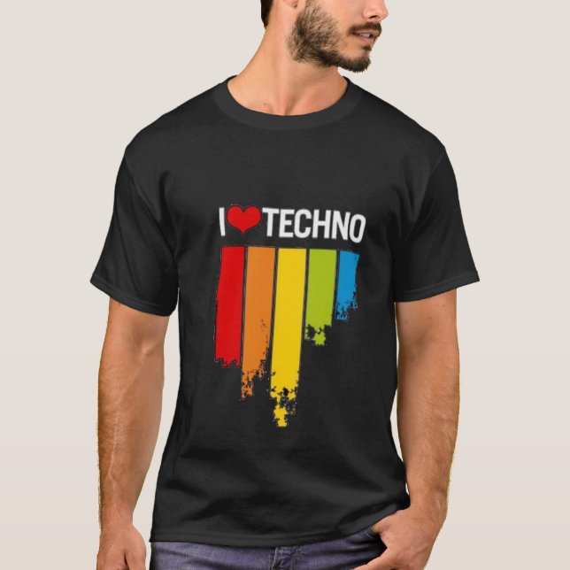 Eu amo o t-shirt de Techno (Frente)