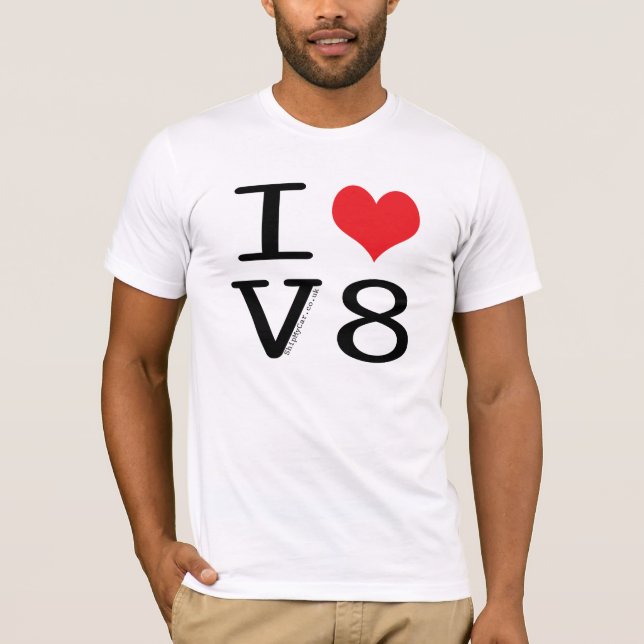 Eu amo o t-shirt de V8 (Frente)