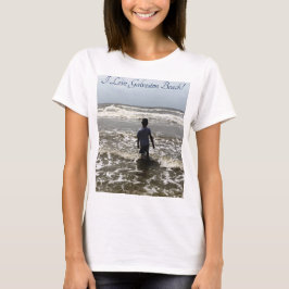 Eu amo o t-shirt do adulto da praia de Galveston