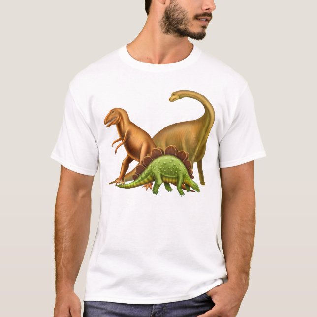Eu amo o t-shirt do adulto dos dinossauros (Frente)