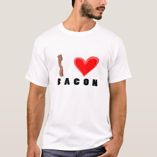 Eu amo o t-shirt do bacon (Frente)