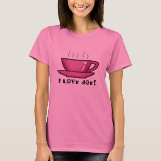 Eu amo o t-shirt do copo de café de Joe
