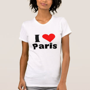 Eu amo o t-shirt do coração de Paris