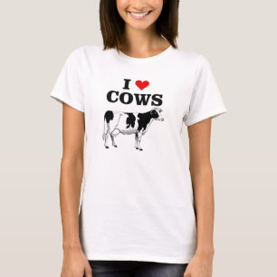Eu amo o t-shirt do divertimento das vacas