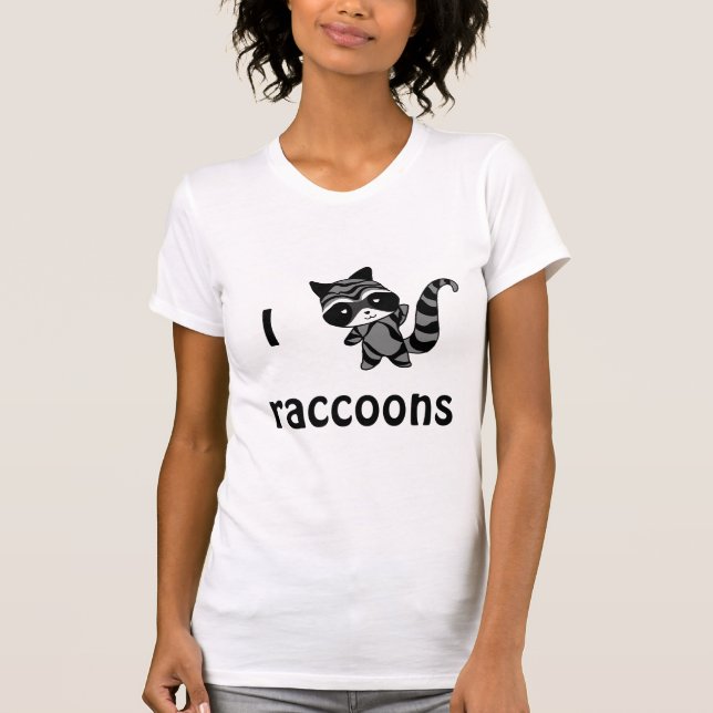 Eu amo o t-shirt do guaxinim (Frente)