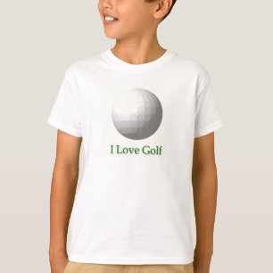 Eu amo o t-shirt do miúdo do design do golfe