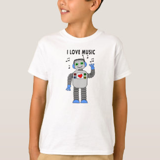 Eu amo o t-shirt do robô da música