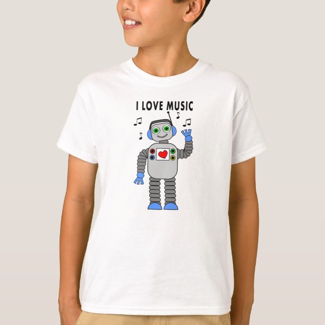 Eu amo o t-shirt do robô da música (Frente)