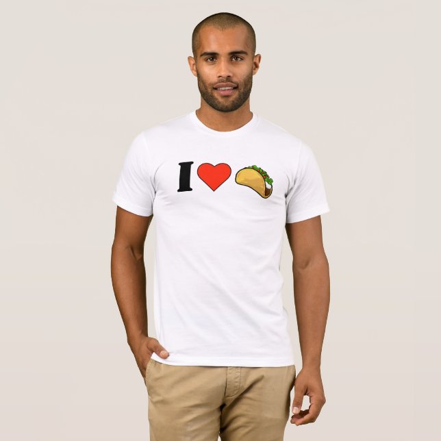 Eu amo o t-shirt do Tacos (Frente Completa)