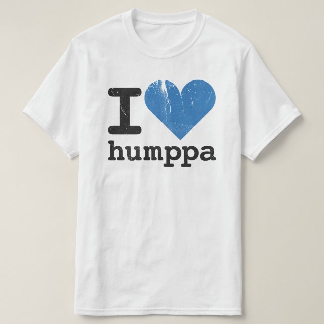 Eu amo o t-shirt do valor azul de Humppa (Frente do Design)