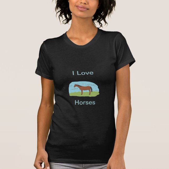 Eu amo o t-shirt dos cavalos (Frente)