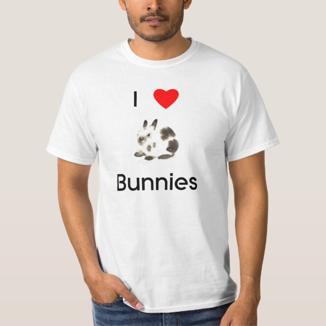 Eu amo o t-shirt dos coelhos (Frente)