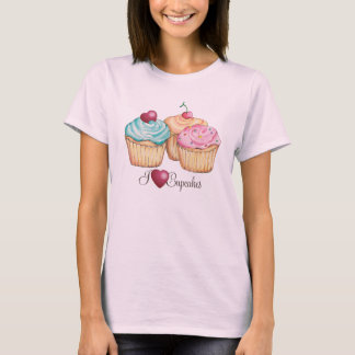 Eu amo o t-shirt dos cupcakes (do coração)