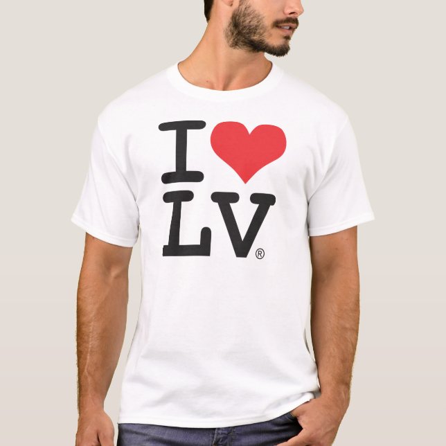 EU AMO O T-SHIRT DOS HOMENS DE LV® (Frente)