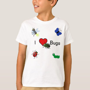 Eu amo o t-shirt dos insetos para miúdos