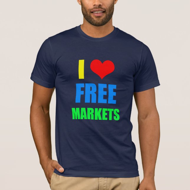 Eu amo o t-shirt dos mercados livres (Frente)
