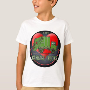 Eu amo o t-shirt dos miúdos dos caminhões de lix