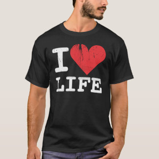 Eu amo o t-shirt escuro básico da vida