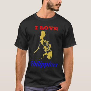 Eu amo o t-shirt escuro básico de Filipinas