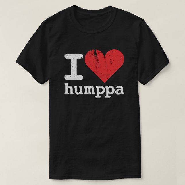 Eu amo o t-shirt escuro básico de Humppa (Frente do Design)