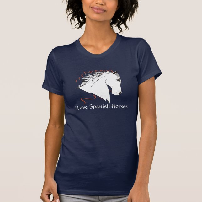 Eu amo o t-shirt espanhol da obscuridade das (Frente)