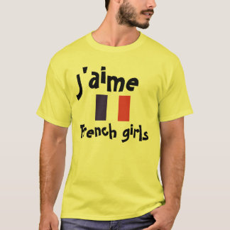 Eu amo o t-shirt francês das meninas
