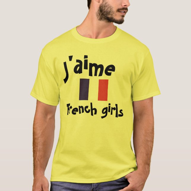 Eu amo o t-shirt francês das meninas (Frente)
