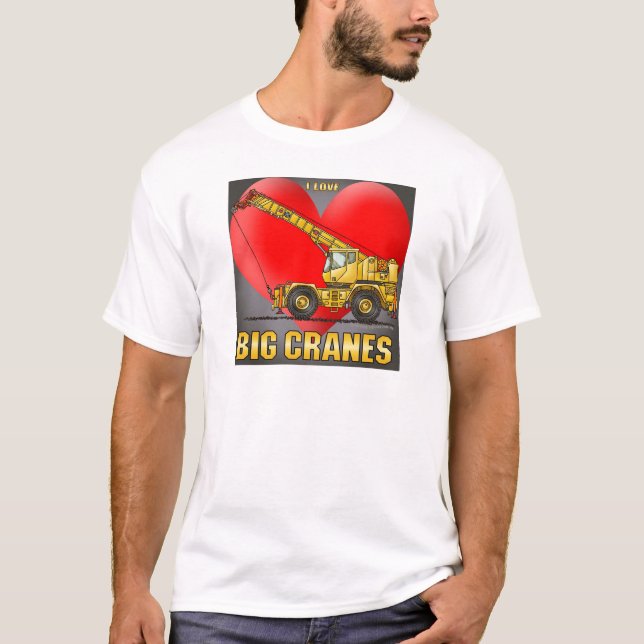 Eu amo o t-shirt grande dos homens dos guindastes (Frente)