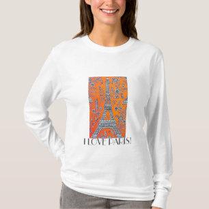 Eu amo o t-shirt hoody das senhoras das viagens