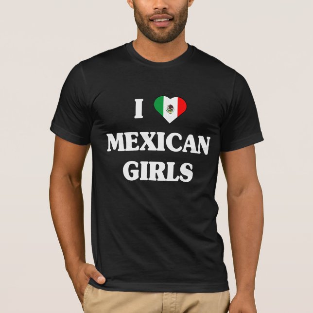 Eu amo o t-shirt mexicano das meninas (Frente)