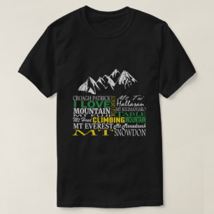 Eu amo o t-shirt preto do alpinismo