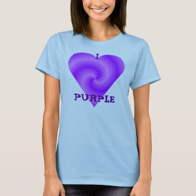 Eu amo o t-shirt roxo (Frente)