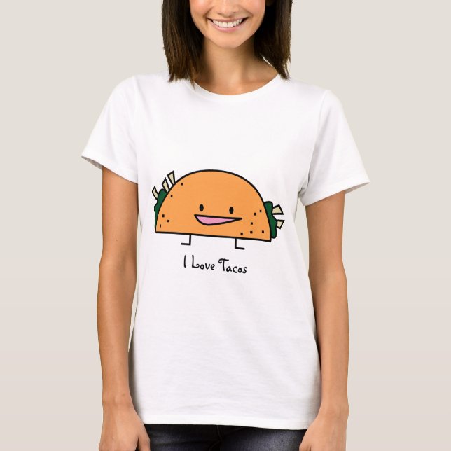 Eu amo o Tacos - t-shirt das senhoras (Frente)