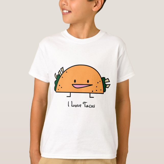 Eu amo o Tacos - t-shirt dos miúdos (Frente)