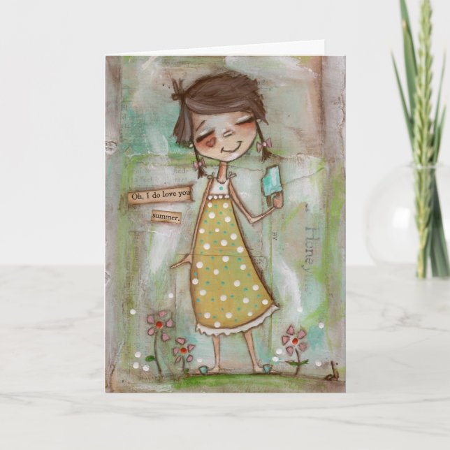 Eu amo o verão e você - Cartão de Saudação (Frente)