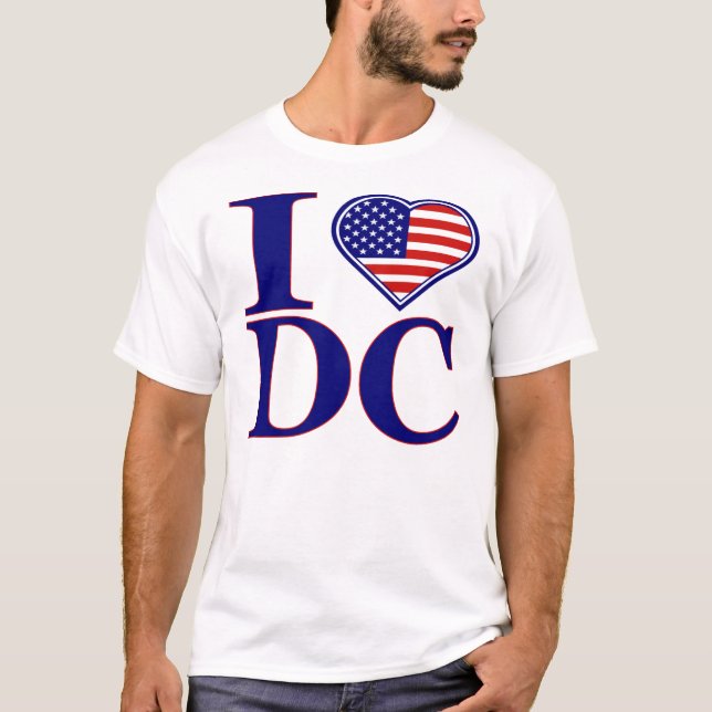 Eu amo o Washington DC adiante do t-shirt da (Frente)