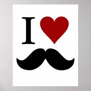 Eu amo os bigodes impressão ou poster