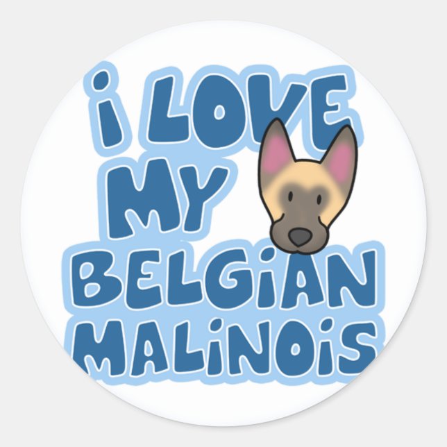 Eu Amo Os Meus Autocolantes Malinois (Frente)