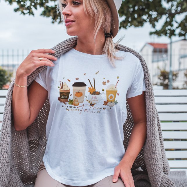 Eu Amo Outono | Camiseta de Café com Tempero de Ab (Criador carregado)
