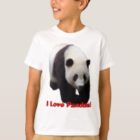 Eu amo pandas! A panda gigante caçoa a camisa