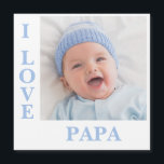 Eu Amo Papá Typografia Foto Magnética Cartão<br><div class="desc">Doce cartão com fotos com "I L-O-V-E Papa tipografia. Adicione sua própria foto para personalizar. Que fofo!</div>