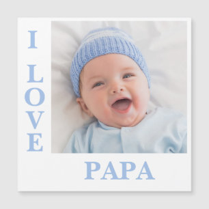 Eu Amo Papá Typografia Foto Magnética Cartão