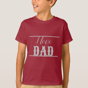 "Eu Amo Papai" Camiseta Marrom para Crianças Doc