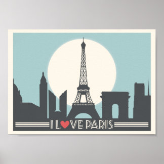Eu amo Paris Poster vintage