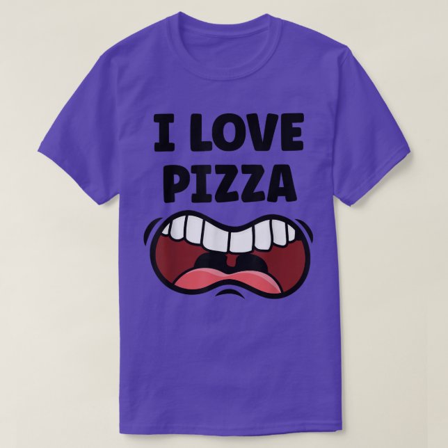 Eu Amo Pizza Engraçada Camisa De Boca Fome (Frente do Design)