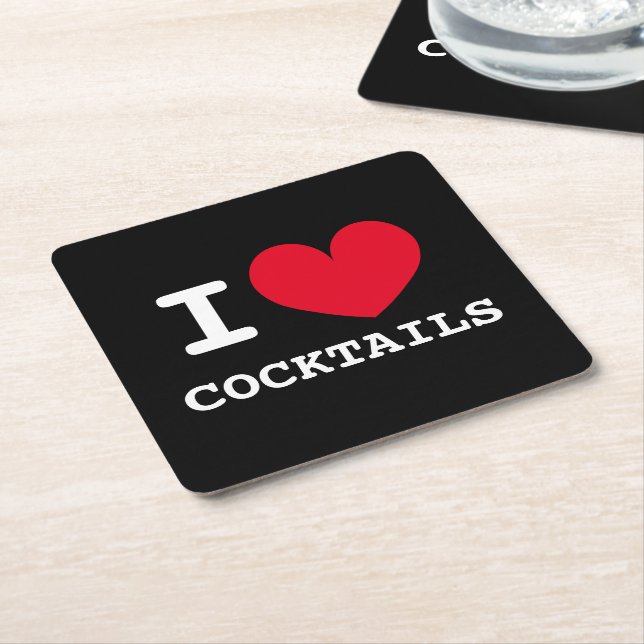 Eu amo porta-copos de bebida personalizados para c (Inclinado)