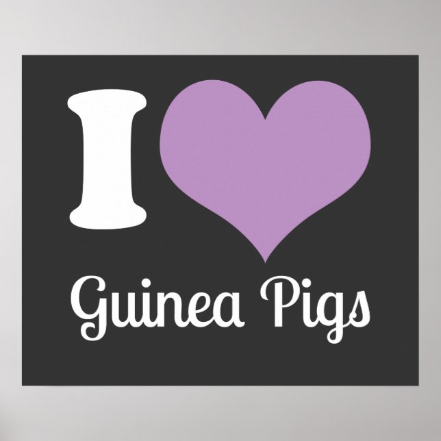 Eu amo Poster de porcos guineenses (Frente)