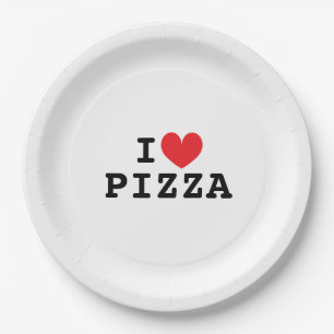 Eu amo pratos de papel para festa de Pizza