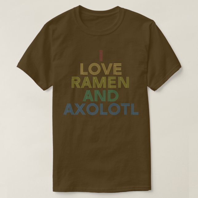 Eu Amo Ramen & Axolotl Bf Camisa Distante Retro 2 (Frente do Design)