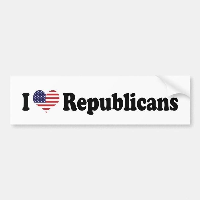 Eu Amo Republicanos Adesivo de Para-choque (Frente)